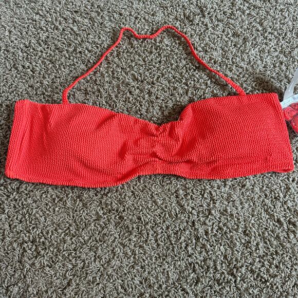 J. Crew NWT Scrunchie Sweetheart Orange Plus Bikini Top Size 3X - Picture 2 of 5